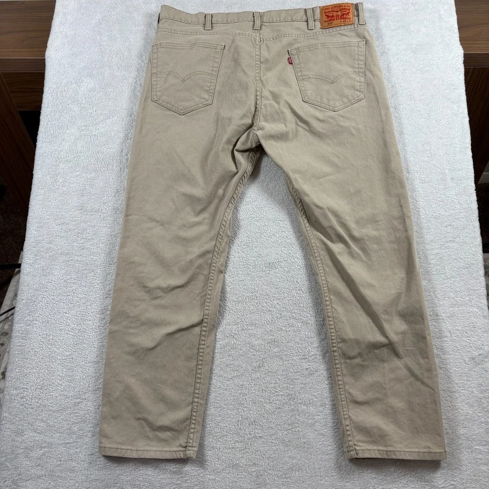 Levi's 502 Taper Fit Jeans Mens 40x30 Khaki Denim Cotton Stretch Everyday Wear‎